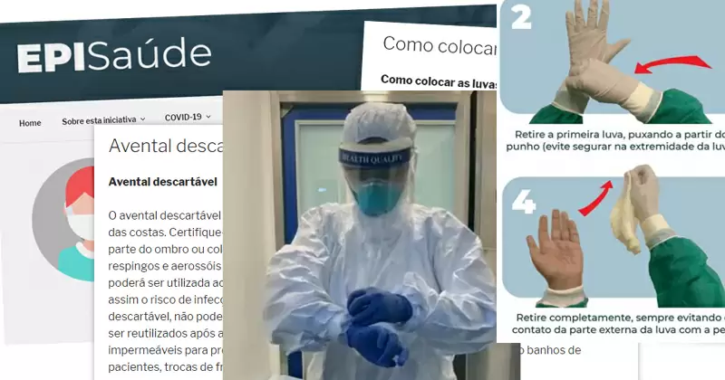 Ilustração de uma pessoa usando luvas e óculos de proteção enquanto manuseia equipamentos e materiais de trabalho