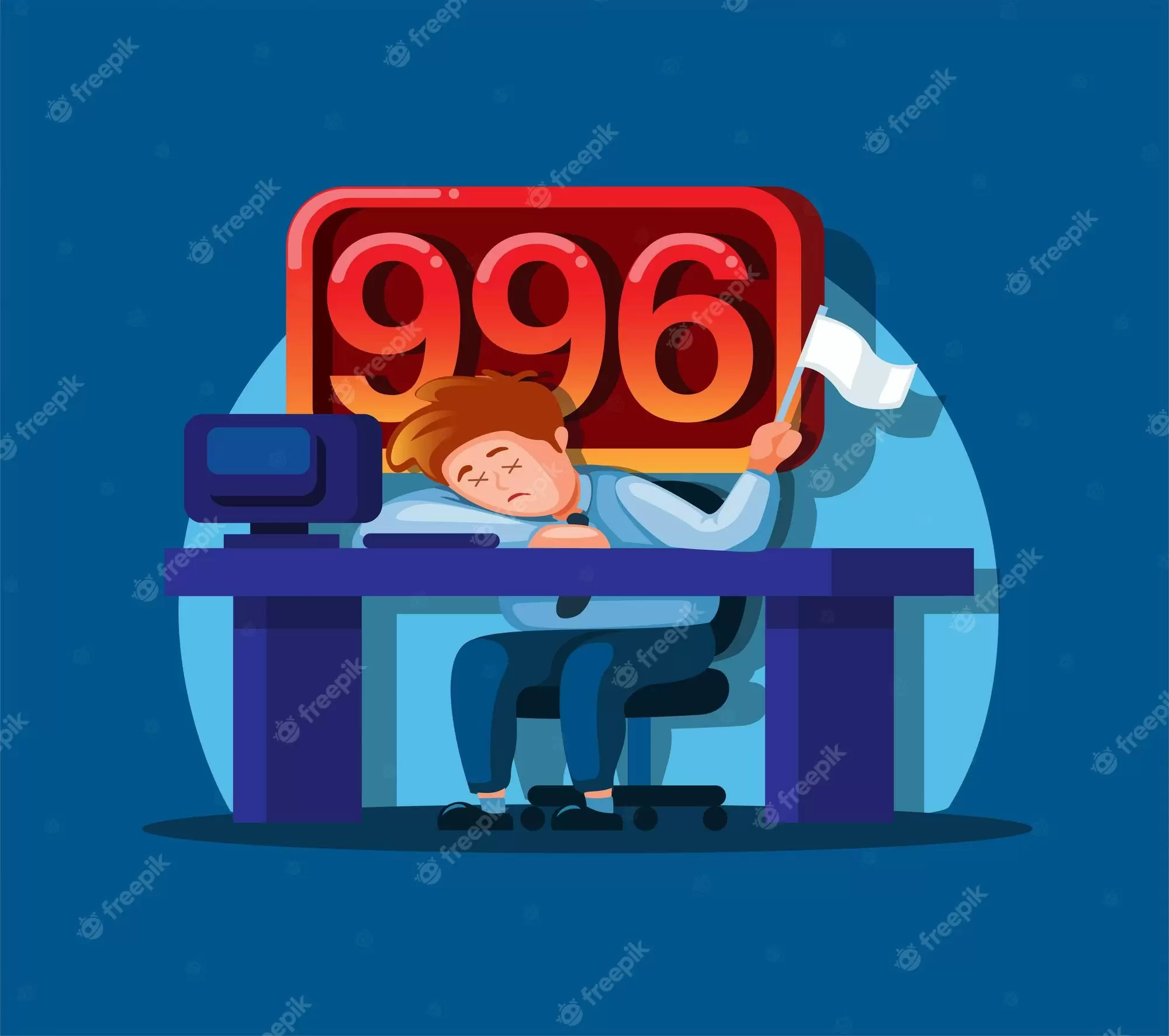 Ilustração de uma pessoa com menos horas de trabalho